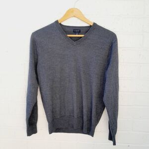 J CREW Men's V Neck Merino Wool Blend Sweater sz: M